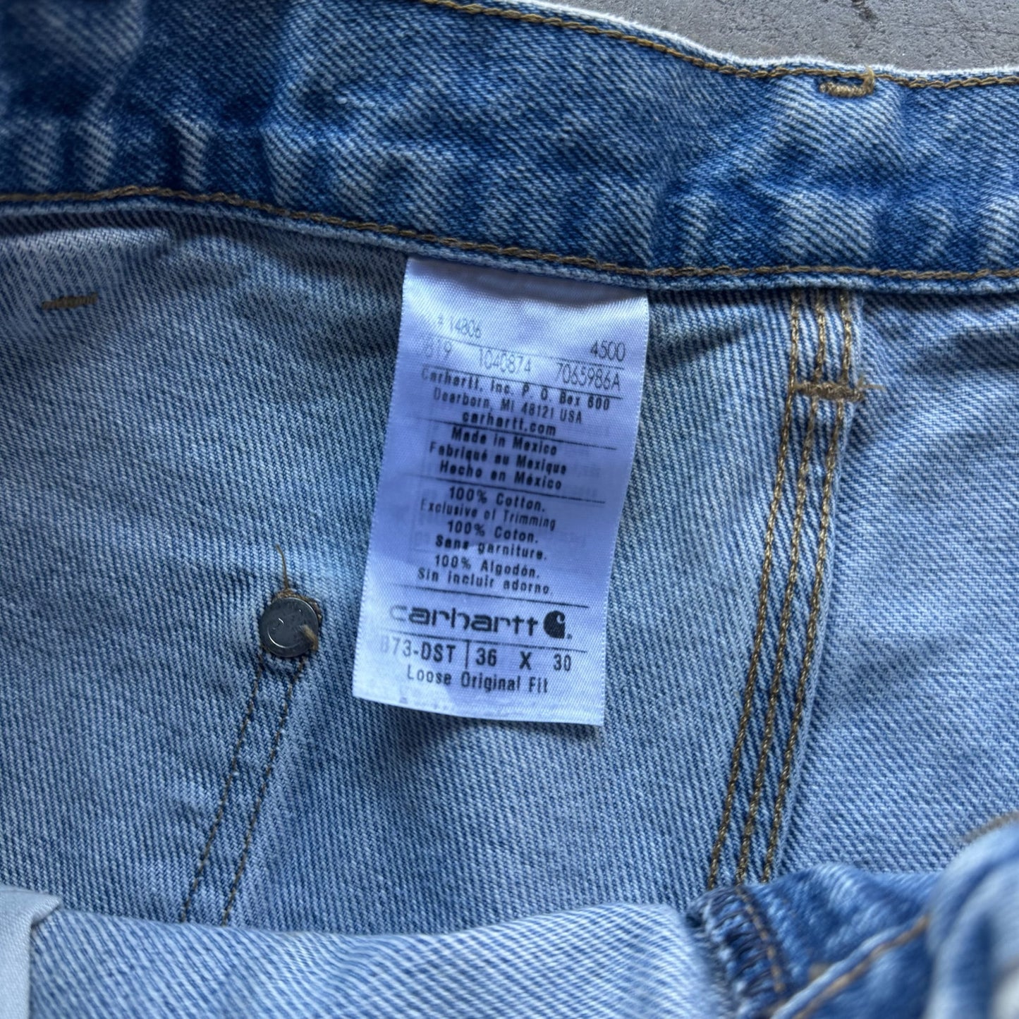 Vintage Carhartt Faded Blue Double-knee Carpenter pants 36x30