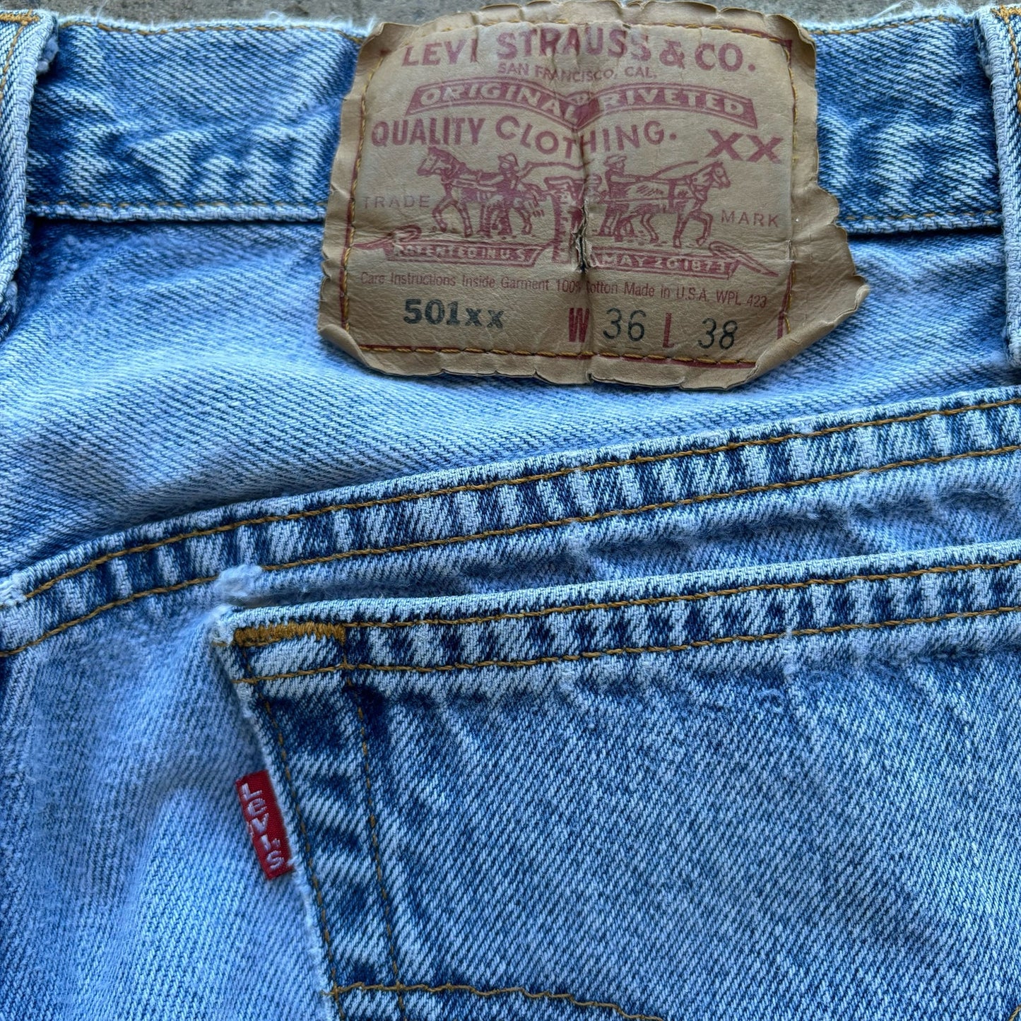 Vintage 90's Levi's 501xx Light wash denim pants Size 36x38