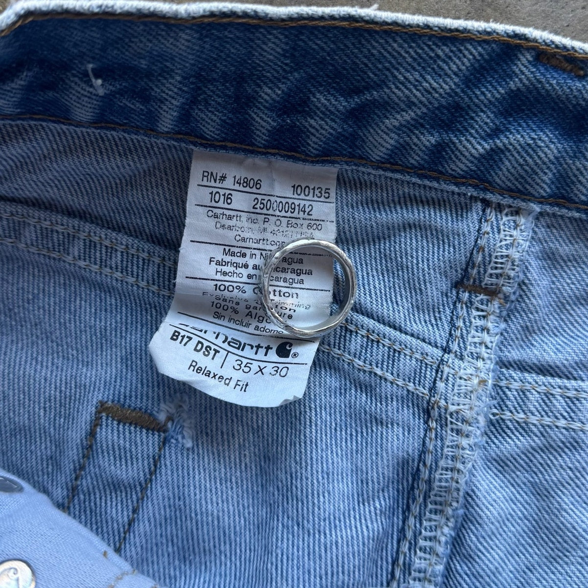 Carhartt Faded denim work pants Size 35x30