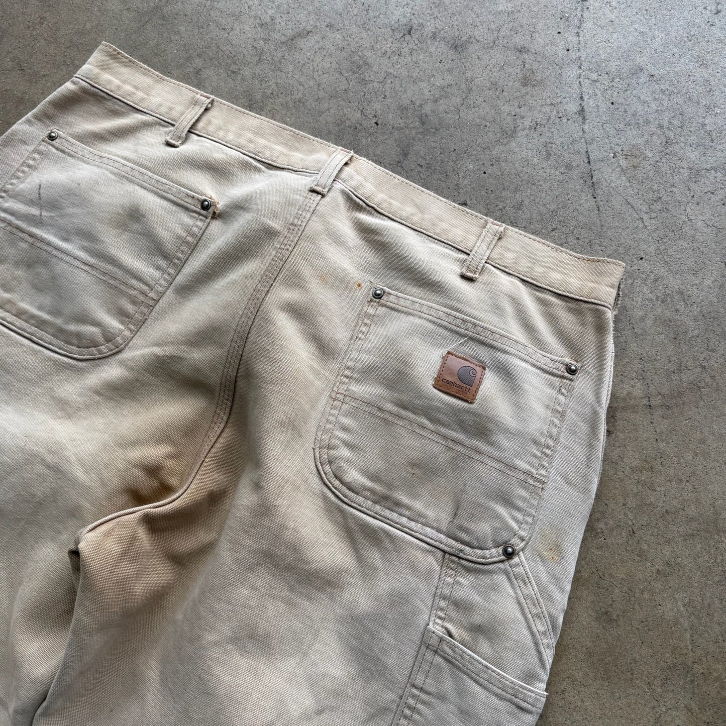 Carhartt tan double knee faded tan pants Size 38x30