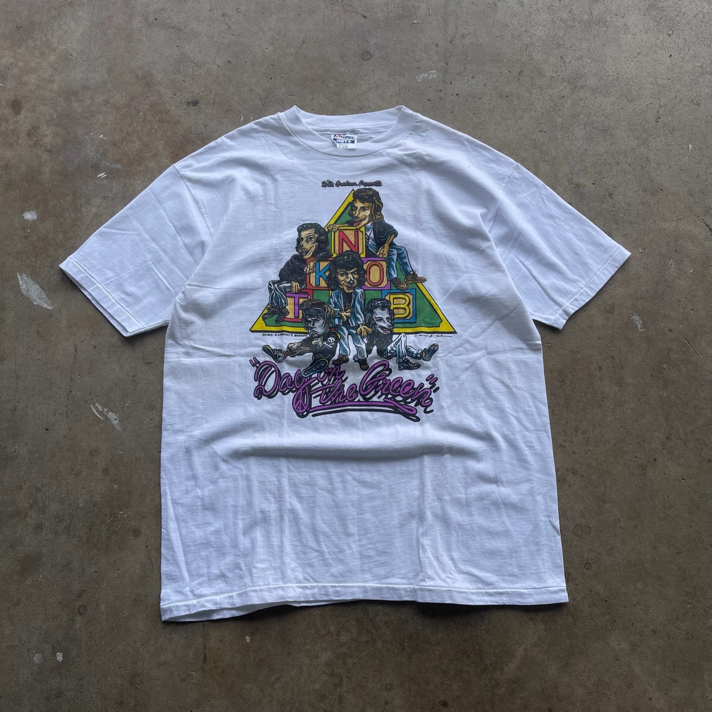 New Kid's on the Block 1990 Day in the green Staff Concert T-shirt size XL