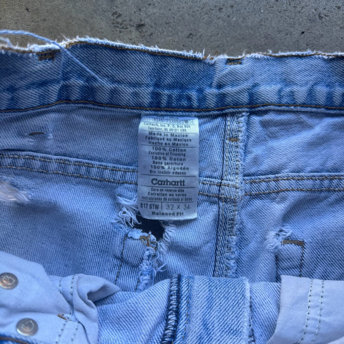 Carhartt Pants Vintage Thrashed Light blue Size 32x34