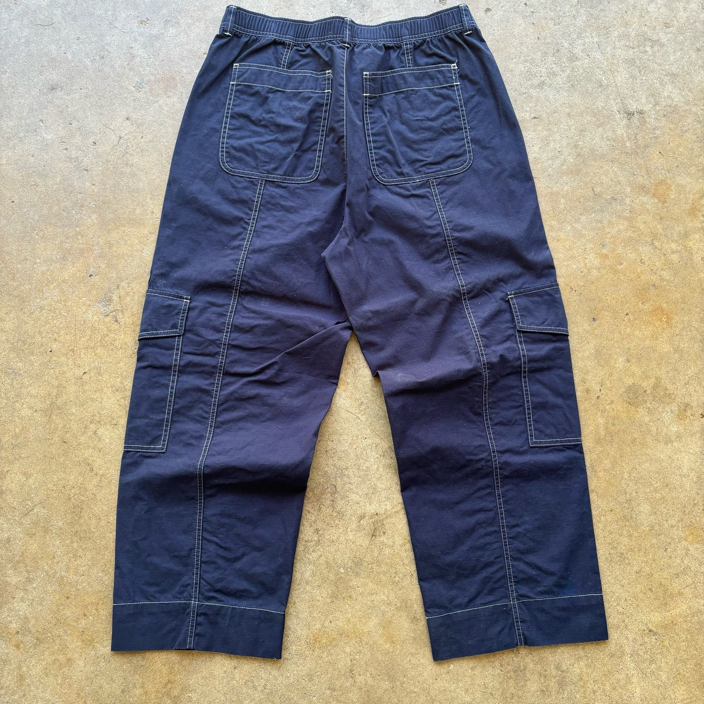 Men's Navy Blue Contrast stich cargo pants Size Large