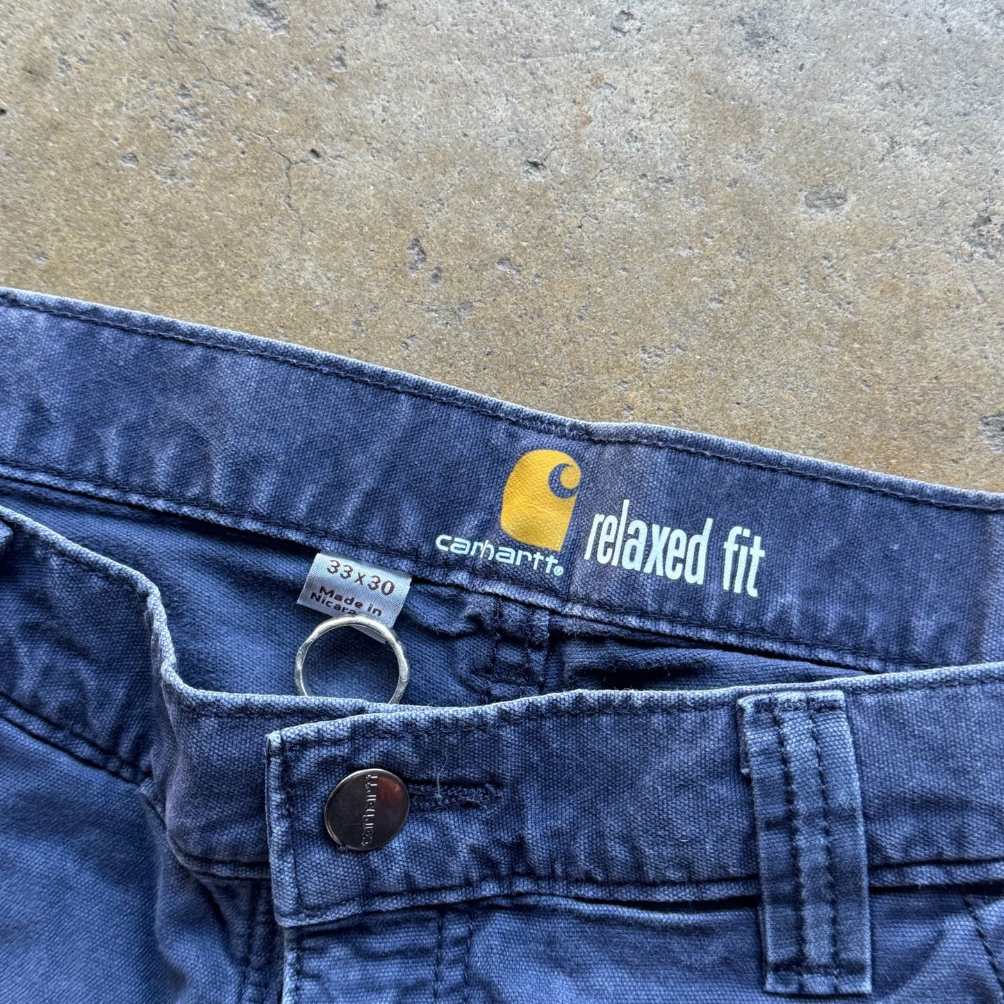 Carhartt dark blue relaxed fit pants size 33x30