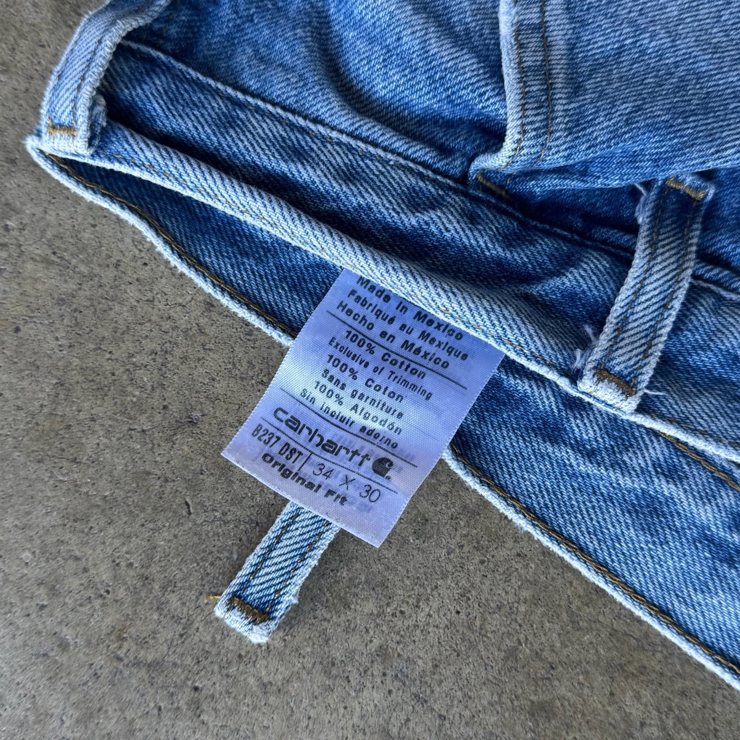 Carhartt Faded blue denim carpenter pants size 34x30