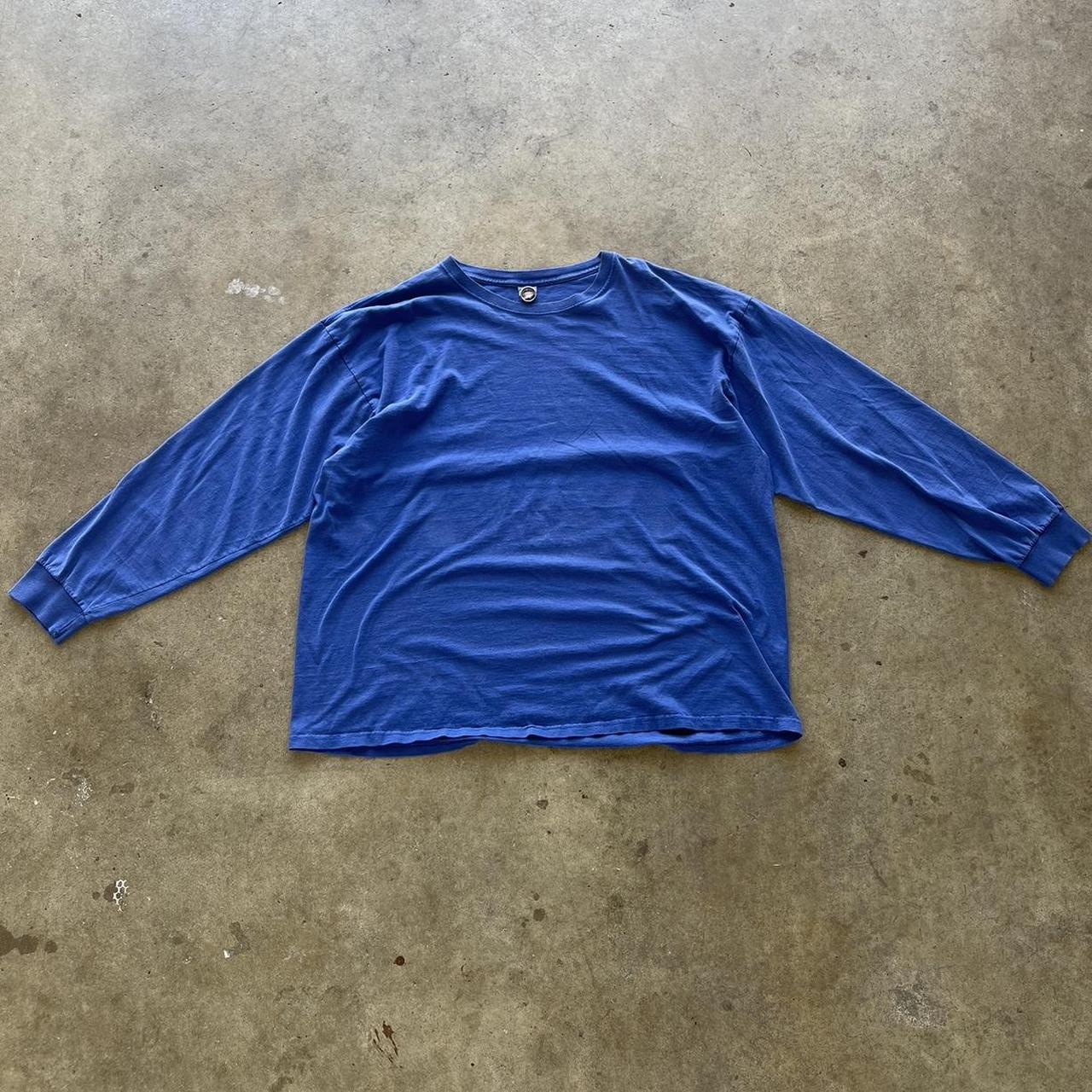 Men's Vintage Blue Jerzees blank Heavyweight Long-sleeve Size XXL