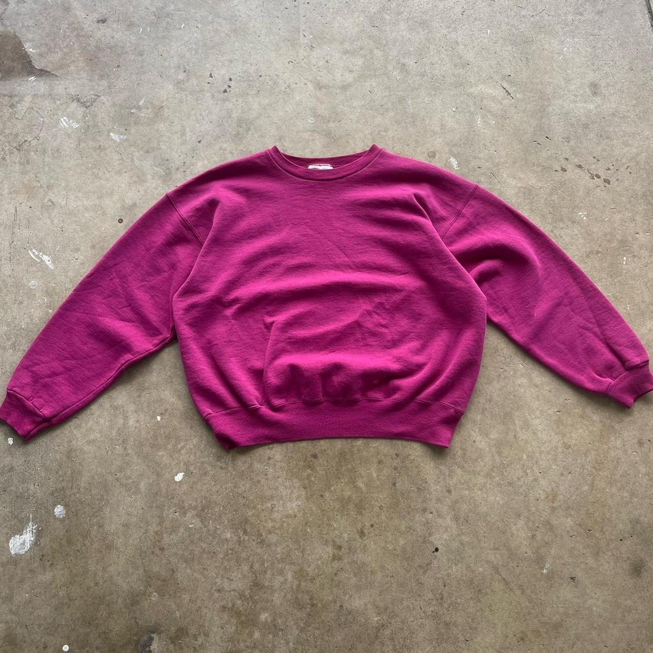 Pink Blank Vintage 80s Hanes Crewneck Size Medium