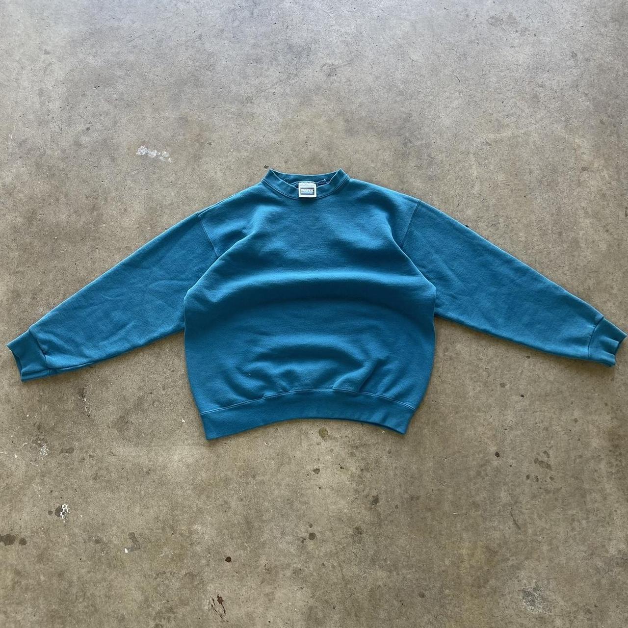 Men's Vintage teal Tultex SuperWeight blank Heavyweight crewneck Size L
