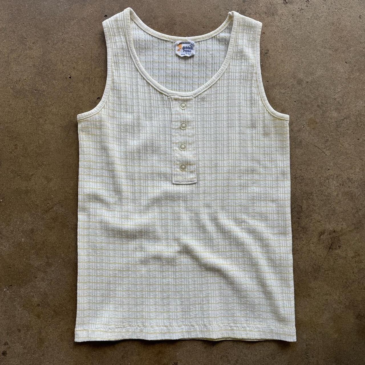 Women's Vintage golden Rose Japanese made Tank Top Size Medium