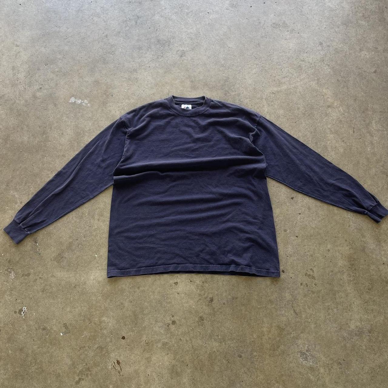 Men's Vintage Navy Majestic blank Heavyweight Tshirt Size XL