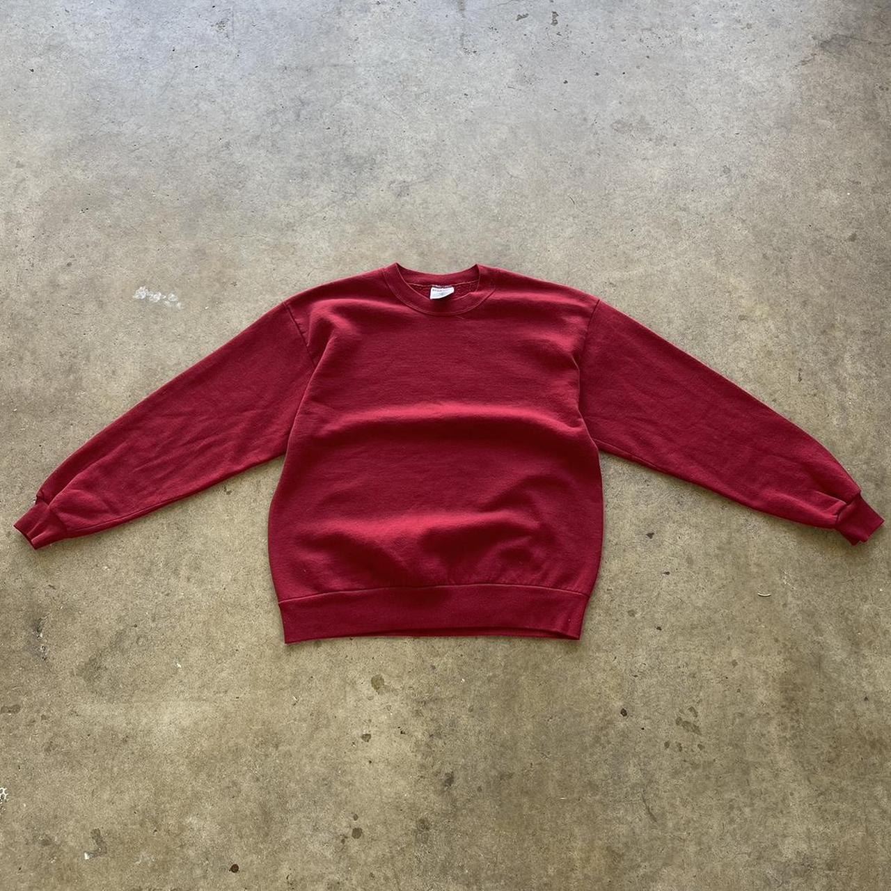Vintage Jerzees dark red blank crewneck size Large