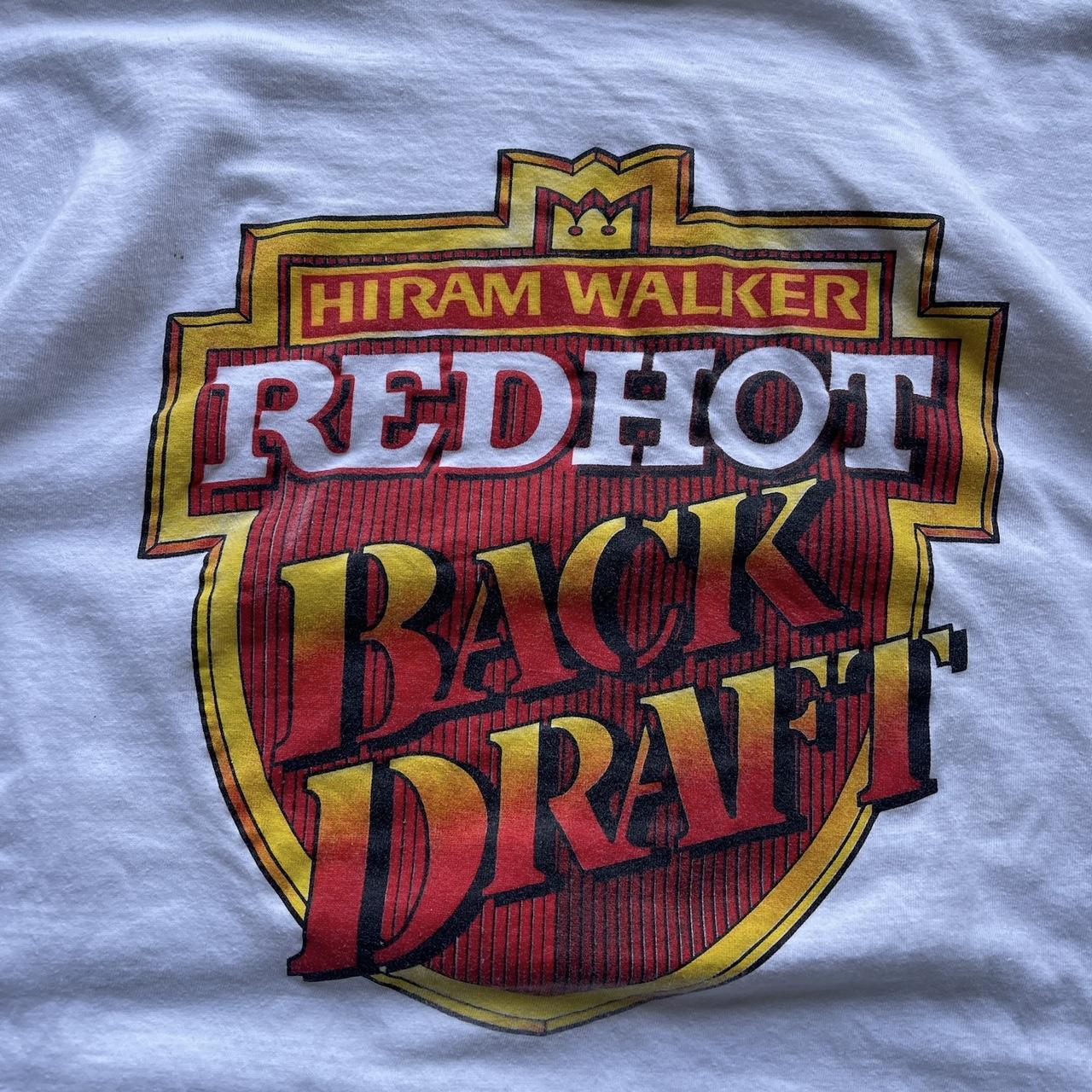 Rare Vintage Hiram Walker Red Hot Back Draft Liquor Schnapps Tshirt Size XL