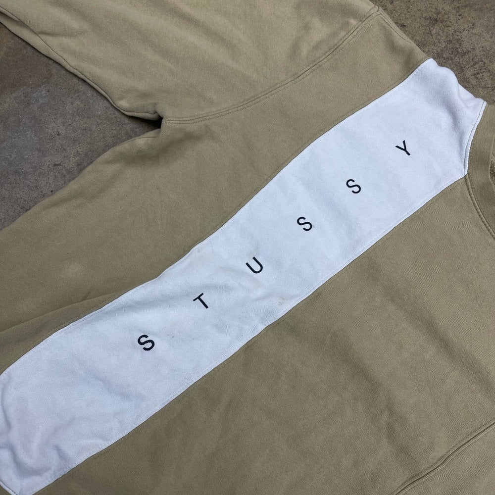 Men’s Y2K Stussy Vertical Logo Crewneck Size XL