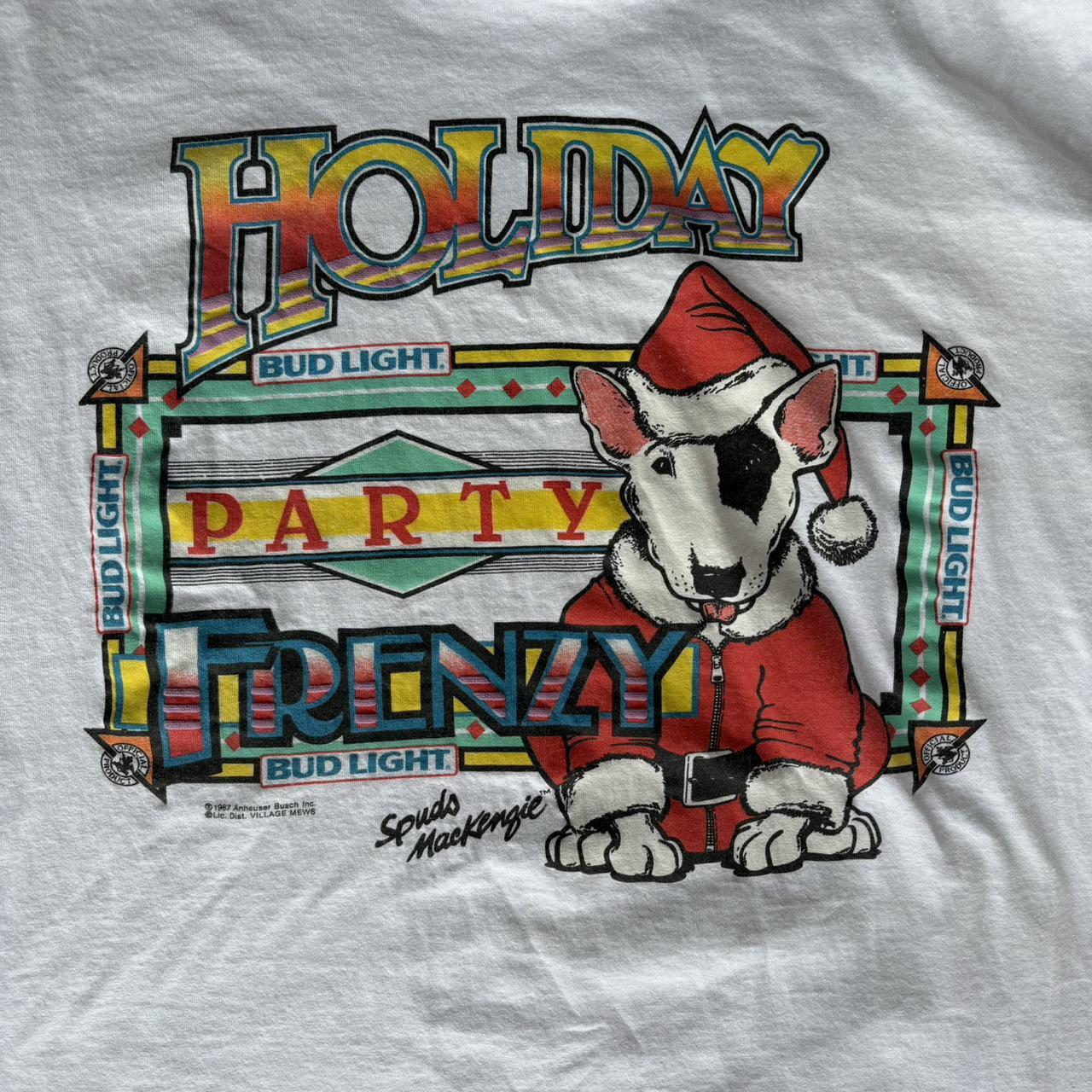 Men's Vintage 1987 Bud Light Spuds Mackenzie t-shirt size Fits XL