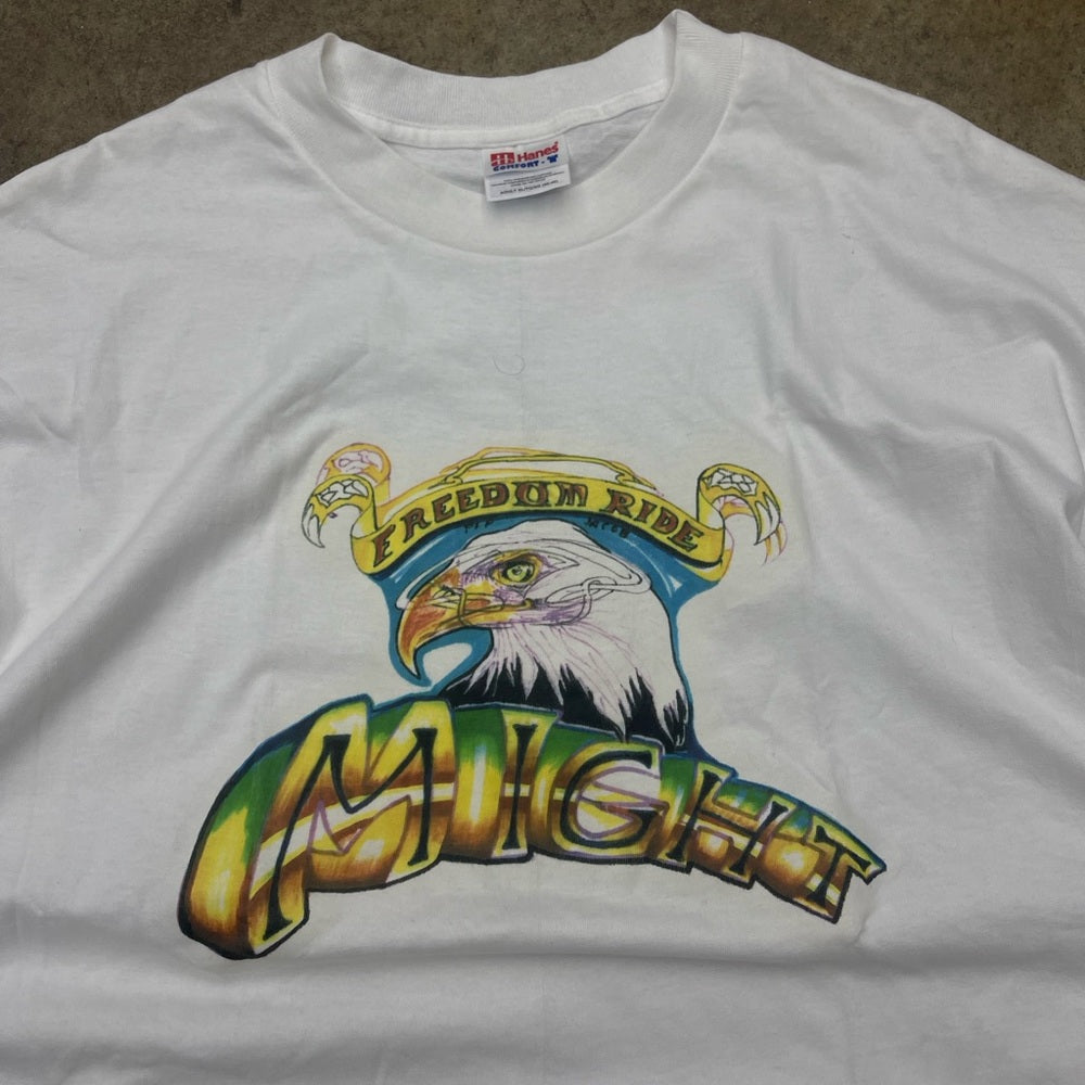 Men's Vintage Freedom Ride Eagle Graphic T-shirt Size XL