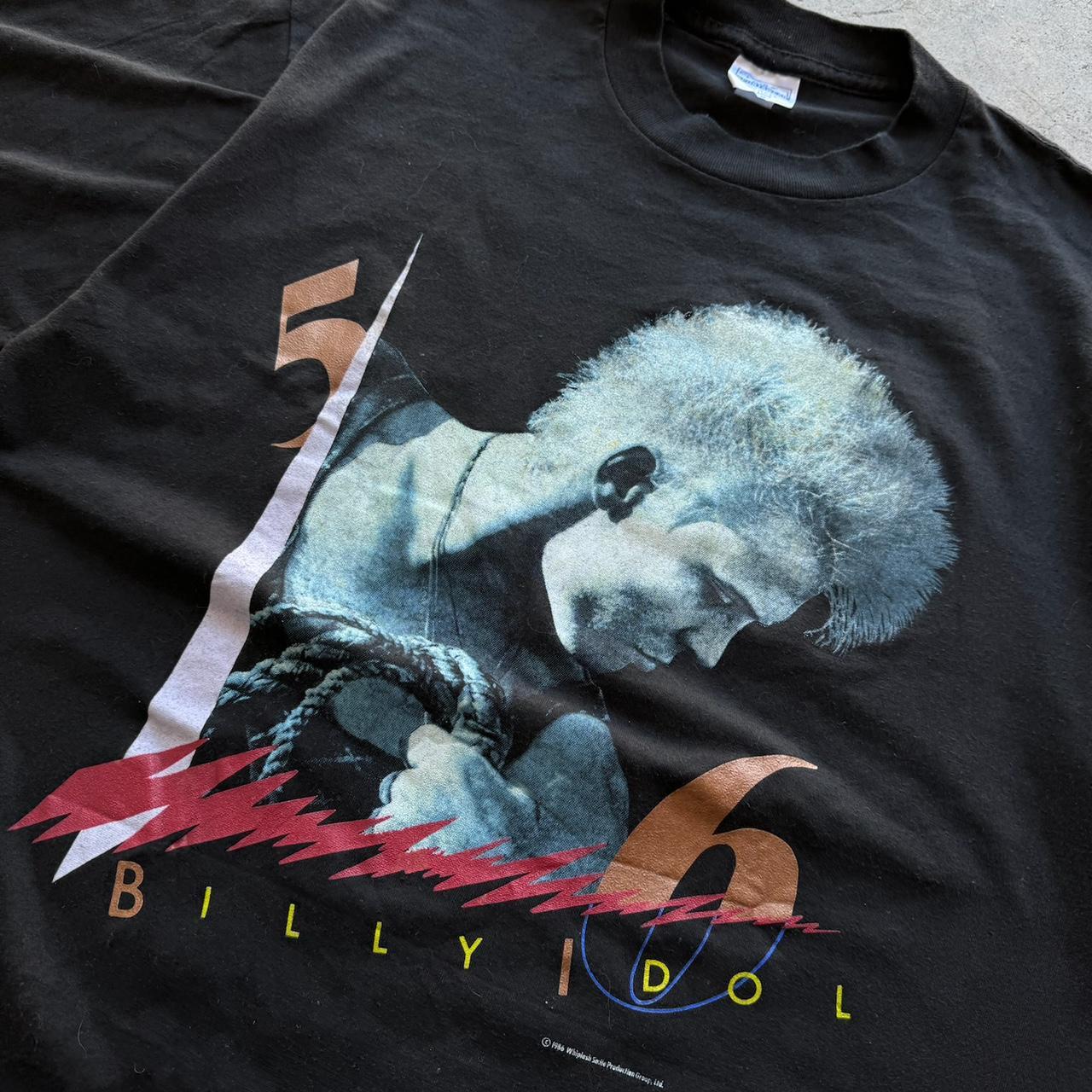 Vintage BILLY IDOL T Shirt 1986 Whiplash Smile tour concert band tee Size XL