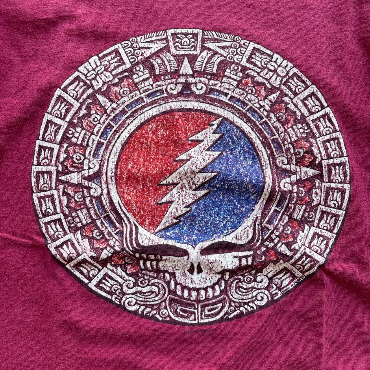Grateful Dead Vintage 1994 GDM Aztec Mayan Stone Oneita T-Shirt Maroon Size Large