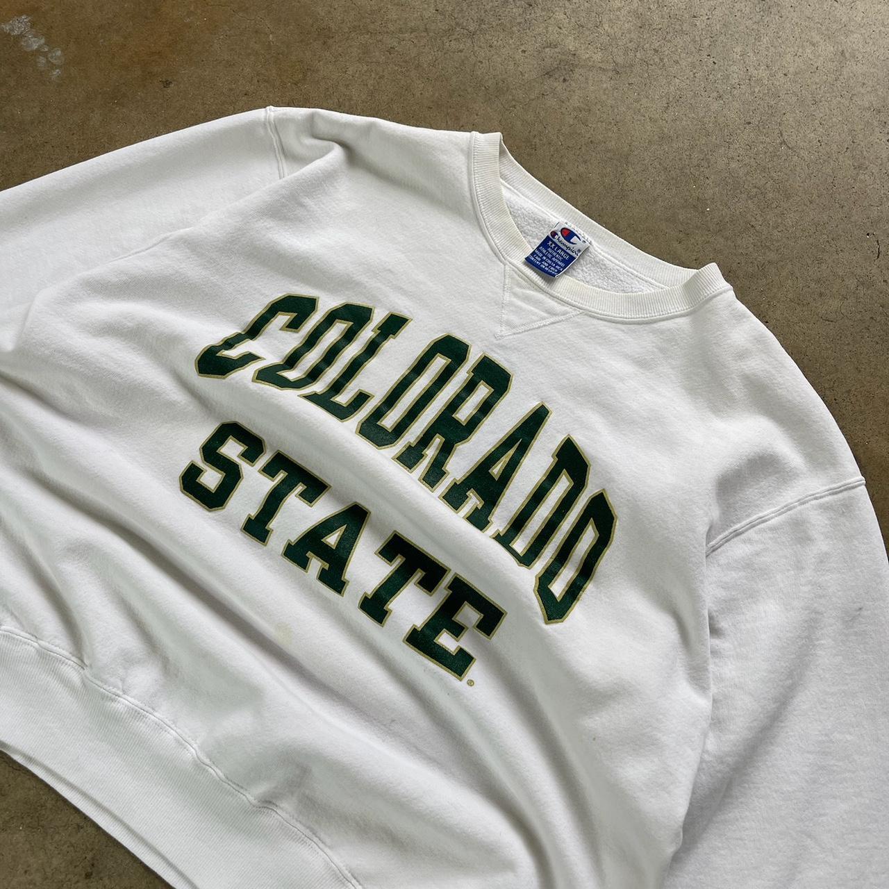 VINTAGE Colorado State University white and green Champion crewneck Size XXL