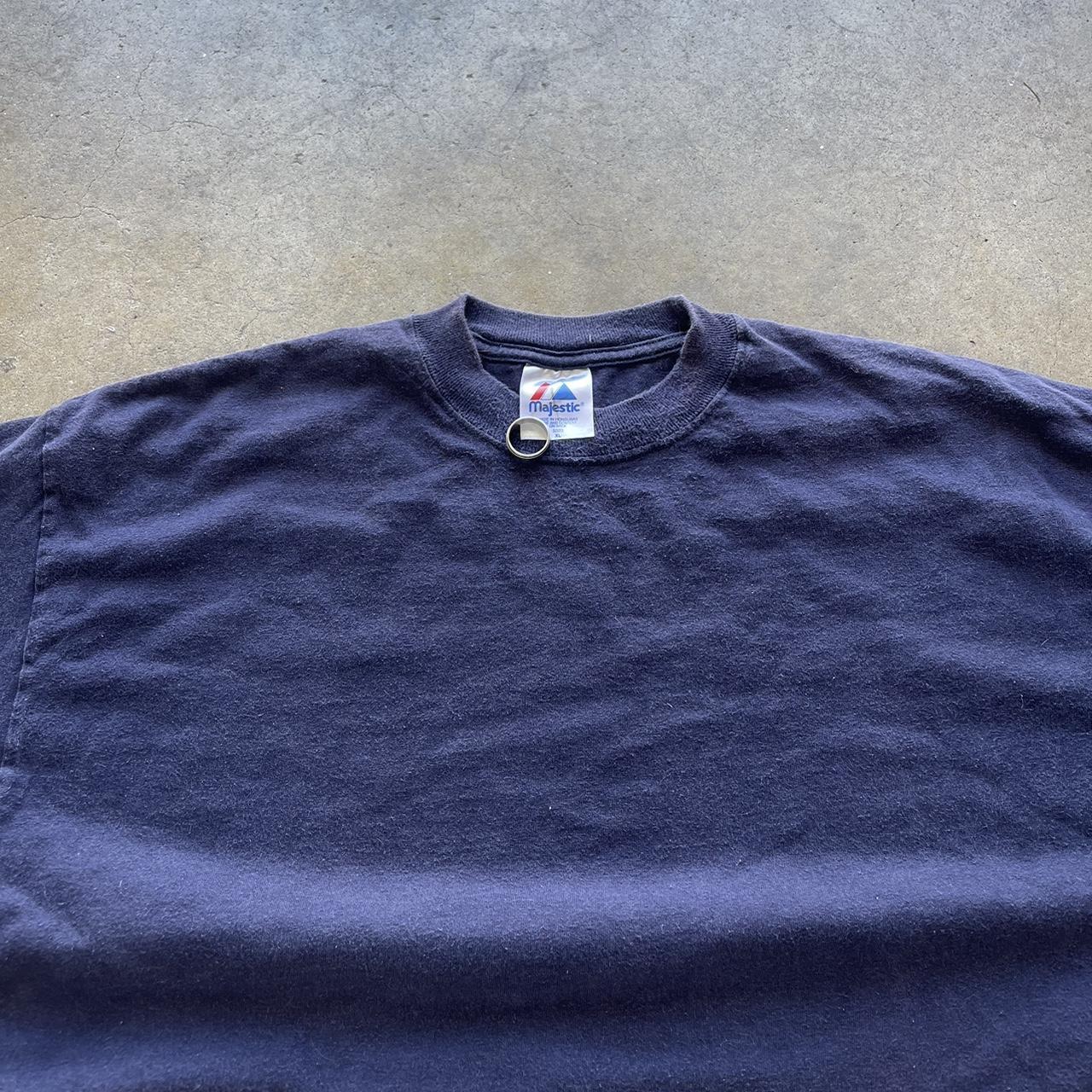 Men's Vintage Navy Majestic blank Heavyweight Tshirt Size XL