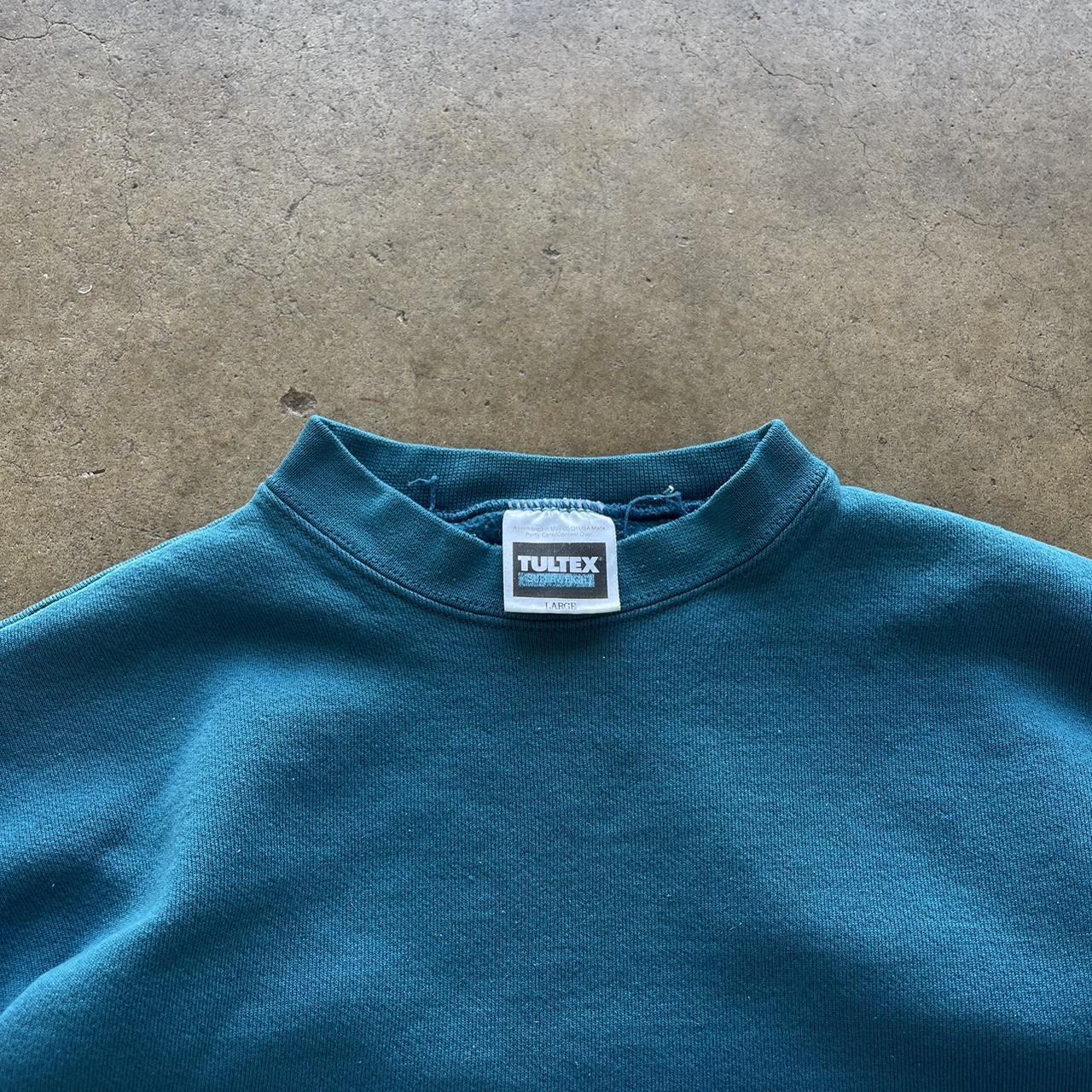 Men's Vintage teal Tultex SuperWeight blank Heavyweight crewneck Size L