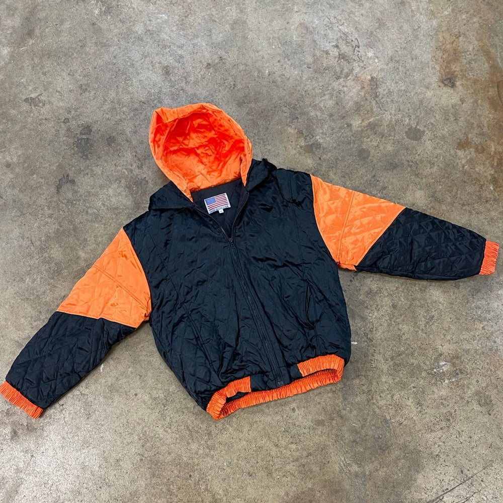 Vintage 90s Double Hooded Quilted winter Jacket