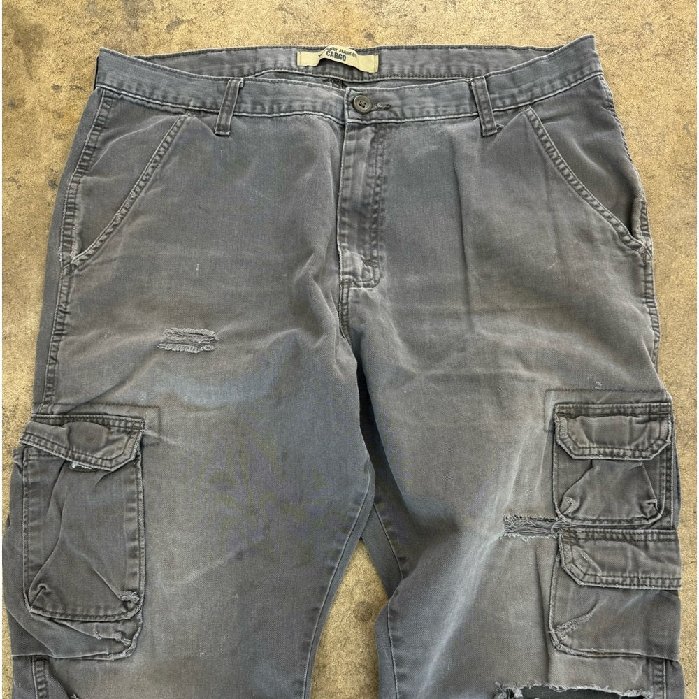 Men’s Vintage Faded grey Wrangler? tactical cargo pants size 36x30