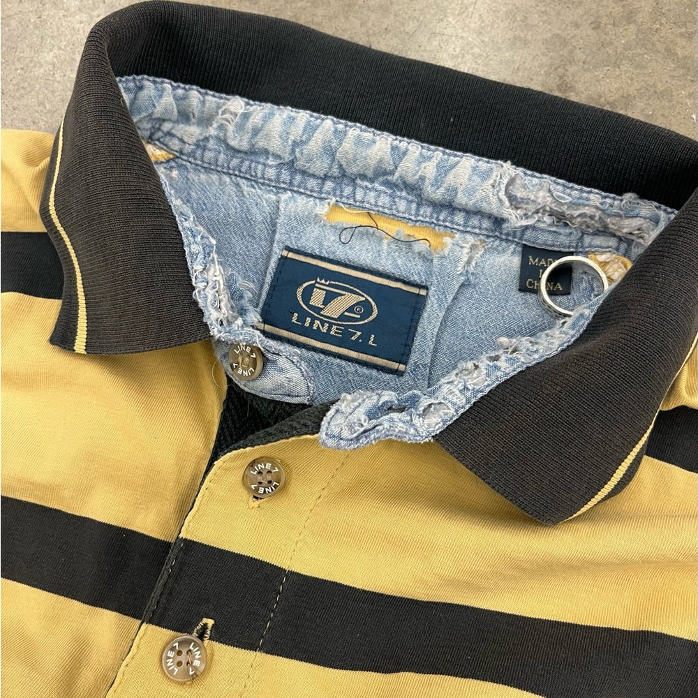 Y2K team New Zealand striped rugby shirt size Large