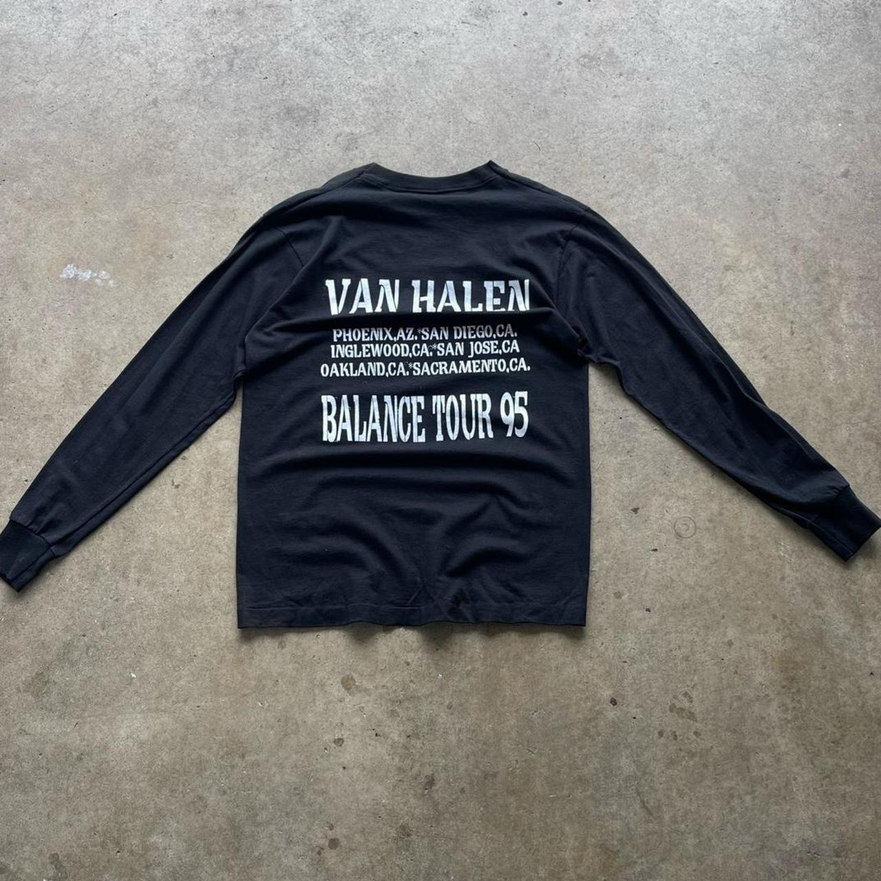 Men's Vintage 1995 Van Halen Balace Tour 95 Long sleeve Band t-shirt size Large