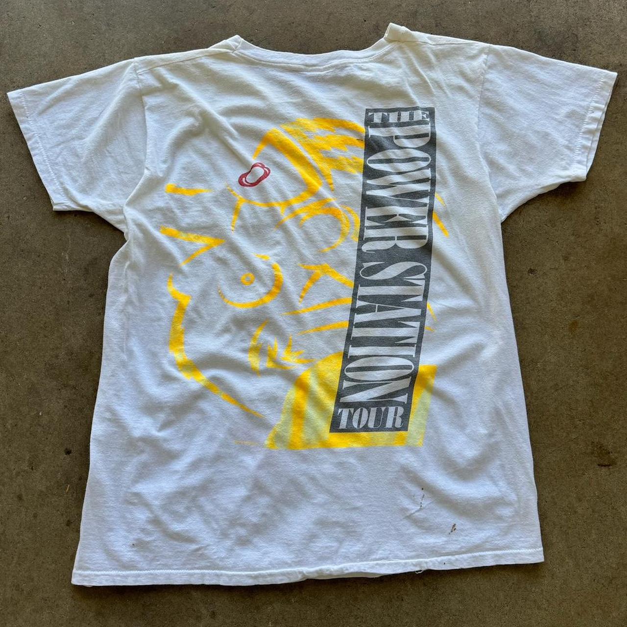 1985 The Power Station Get It On Tour Shirt RARE White T-Shirt