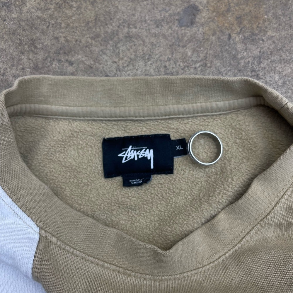 Men’s Y2K Stussy Vertical Logo Crewneck Size XL