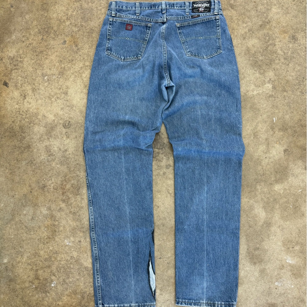 Men’s Vintage Wrangler PBR Bull riding jeans with custom graphic size 36x36
