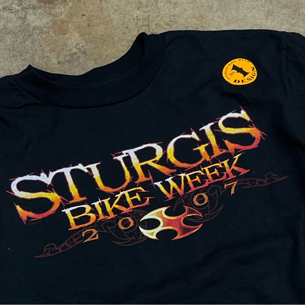 Sturgis Bike week 2007 Hog Graphic flame t-shirt size Large NWT