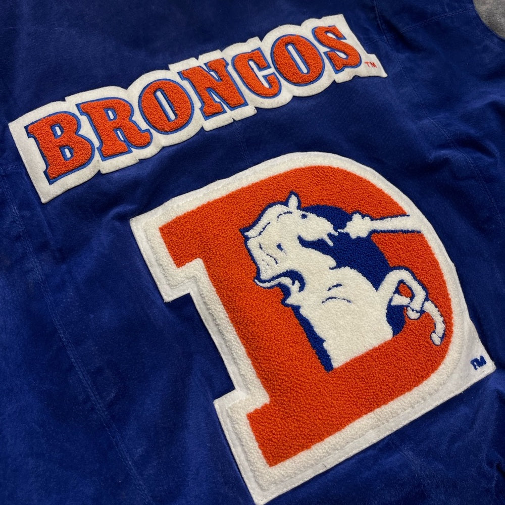 Vintage 90s Denver Broncos Leather Varsity Jacket Size XL