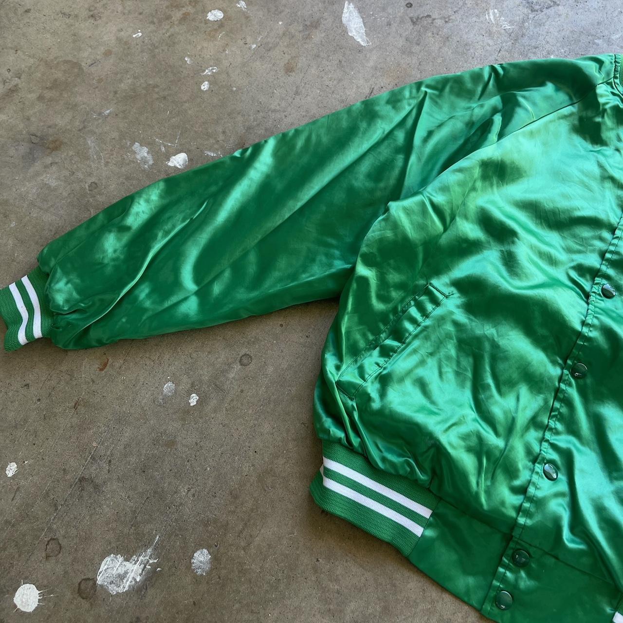 Men's Vintage 80s Minnesota North Stars Satin Bomber Jacket Size Large