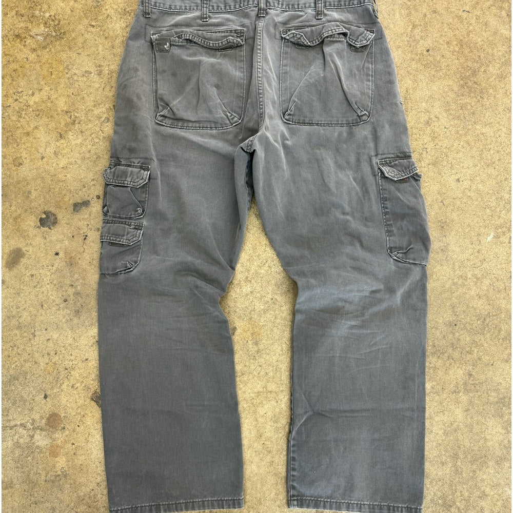 Men’s Vintage Faded grey Wrangler? tactical cargo pants size 36x30