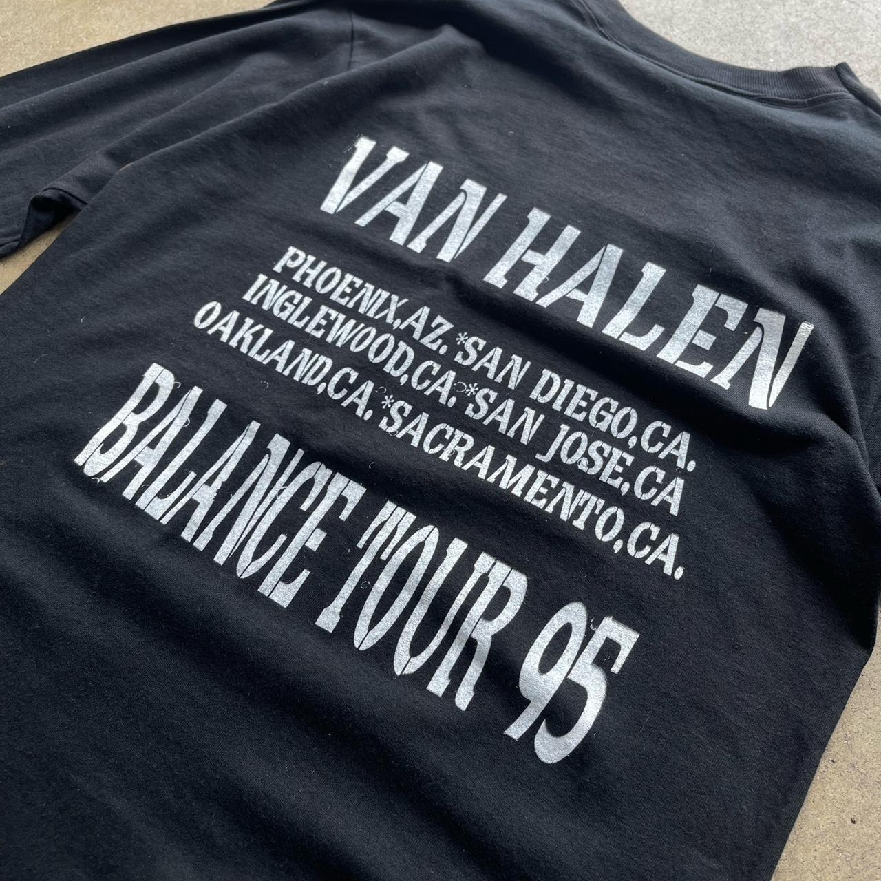 Men's Vintage 1995 Van Halen Balace Tour 95 Long sleeve Band t-shirt size Large