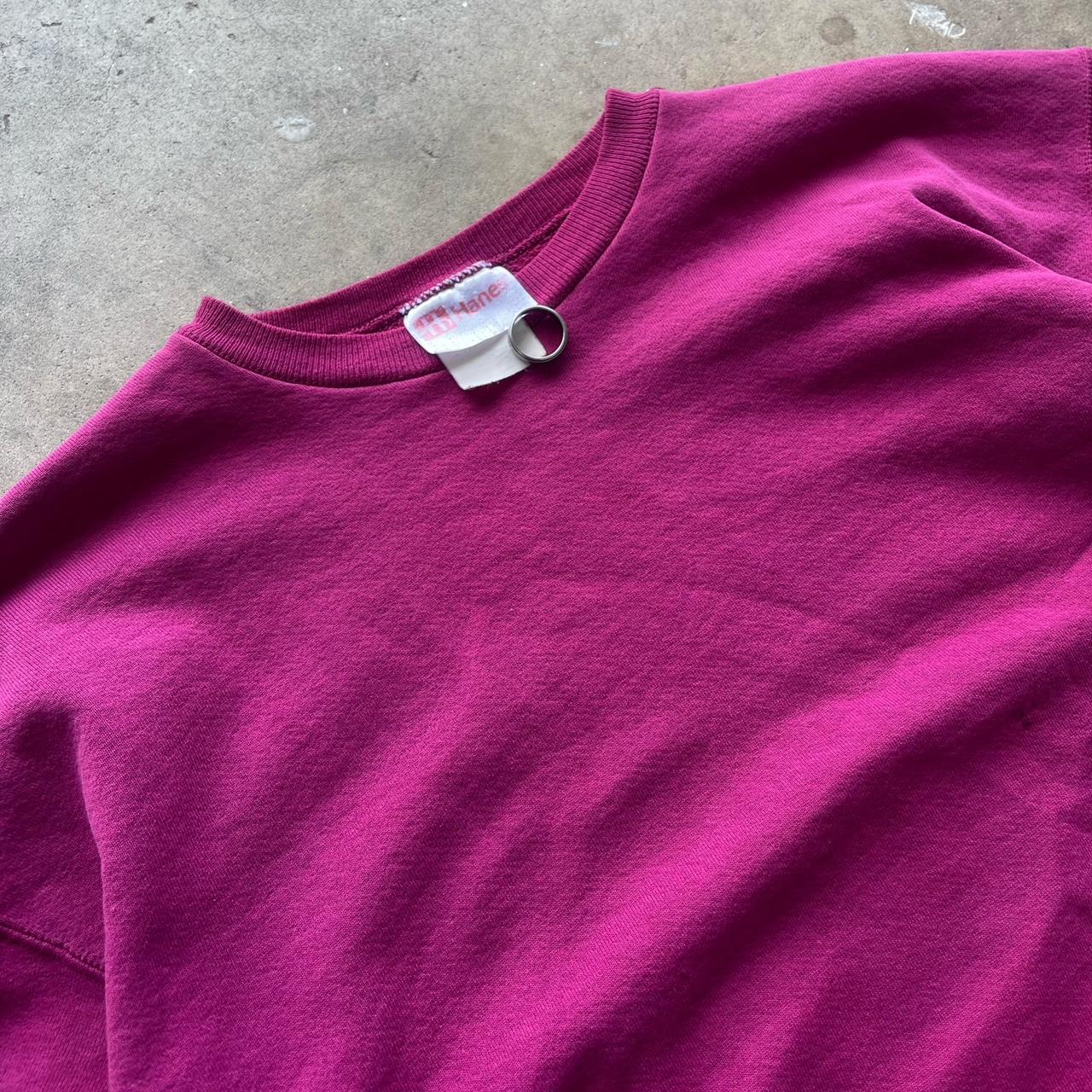 Pink Blank Vintage 80s Hanes Crewneck Size Medium
