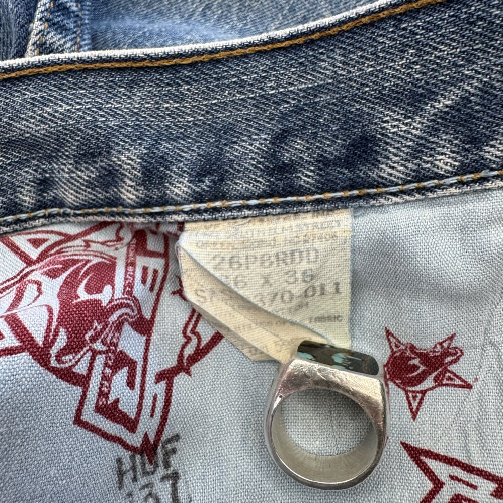 Men’s Vintage Wrangler PBR Bull riding jeans with custom graphic size 36x36