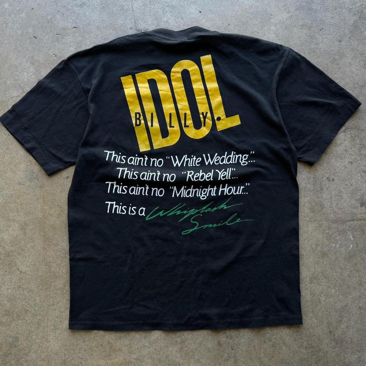 Vintage BILLY IDOL T Shirt 1986 Whiplash Smile tour concert band tee Size XL