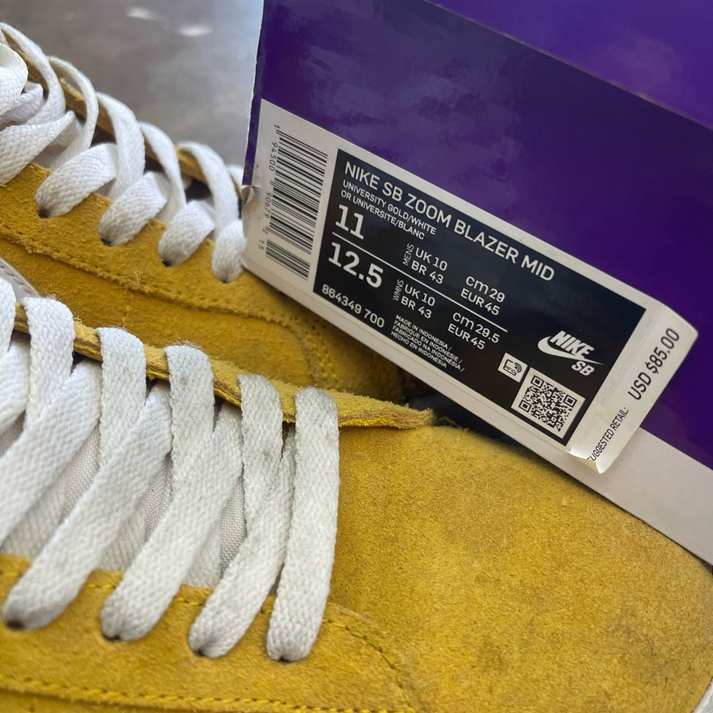 Men’s Nike SB Blazer mid yellow/white size 11