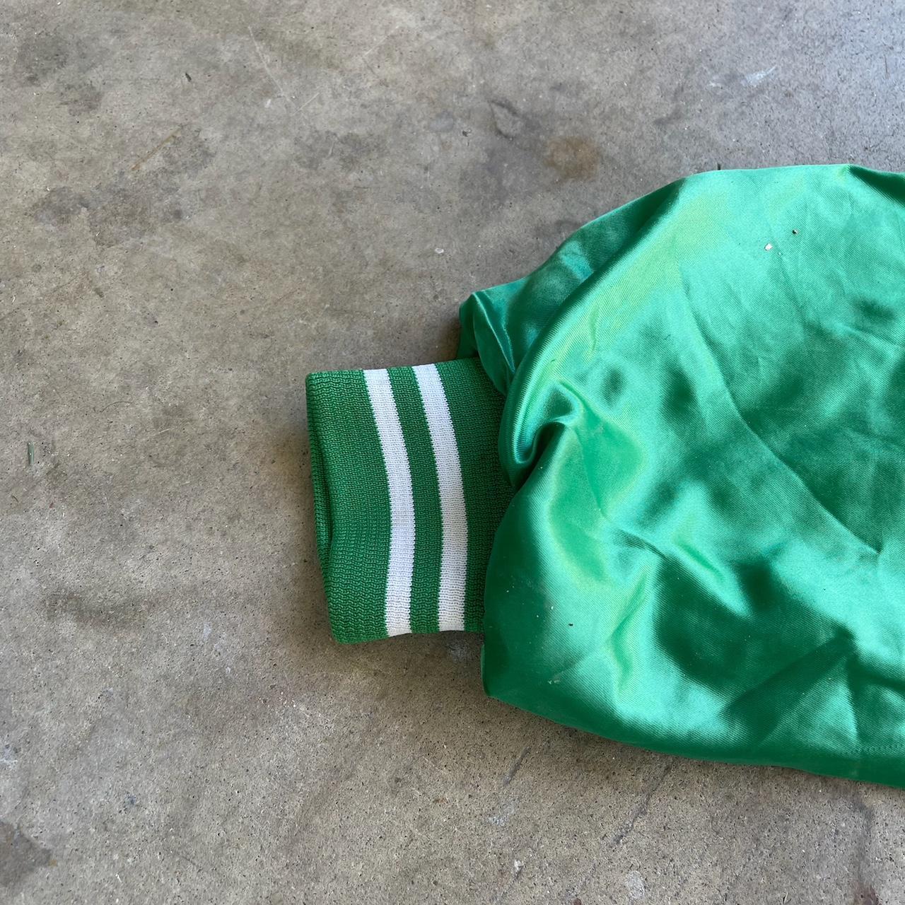 Men's Vintage 80s Minnesota North Stars Satin Bomber Jacket Size Large