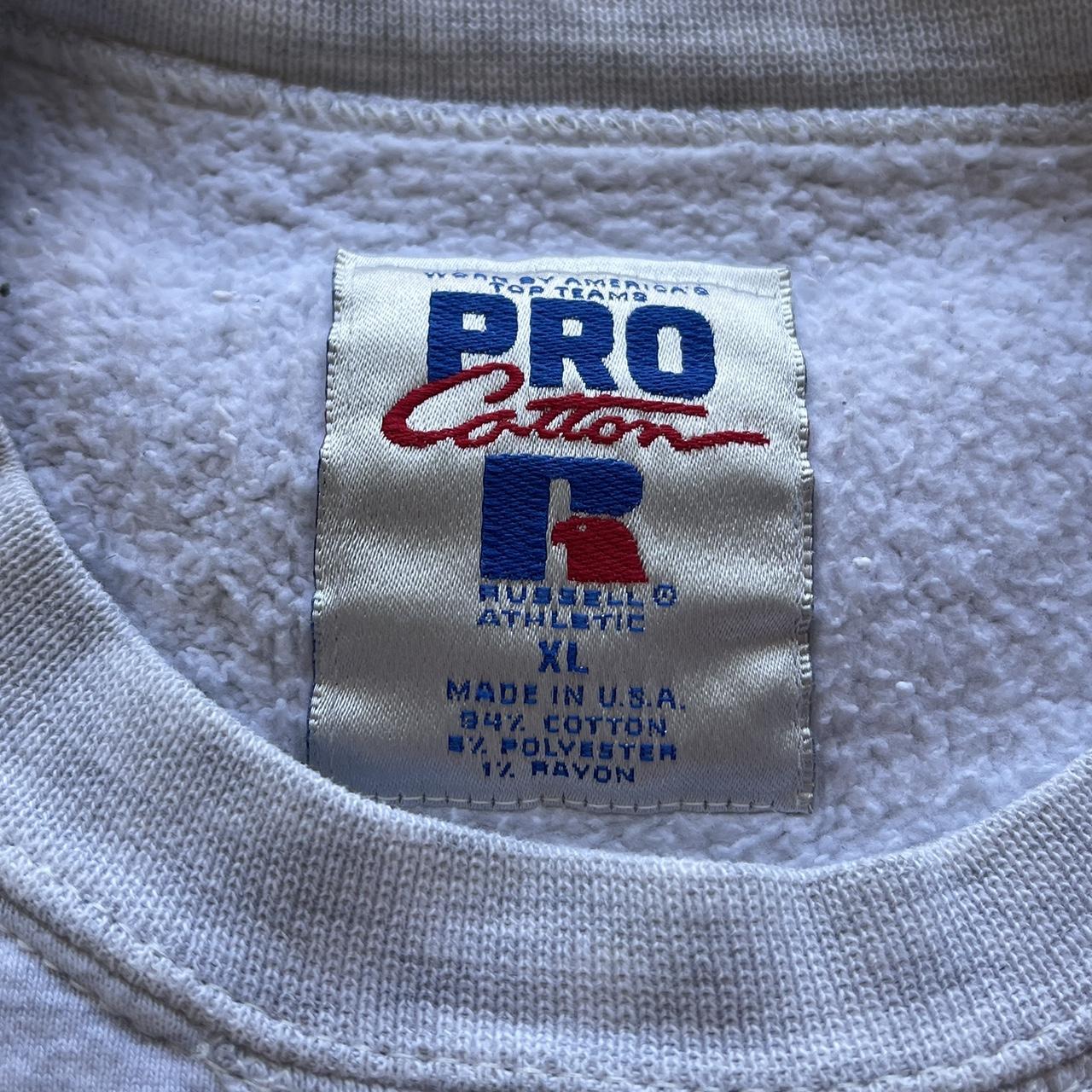 Men's Vintage White Russell Pro Cotton blank Heavyweight crewneck Size XL