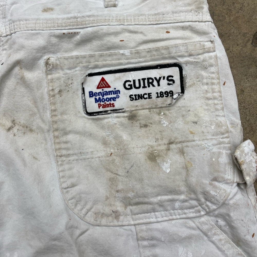 Men’s vintage white Dickies paint splattered painters pants size 34x30