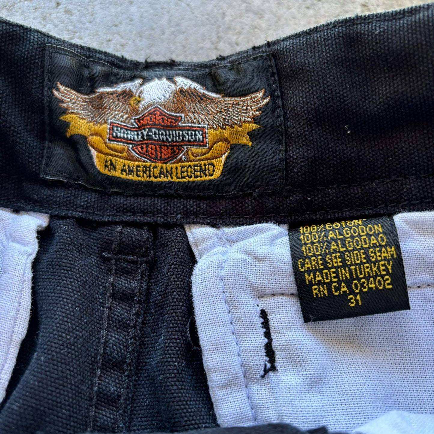 Y2k Harley Davidson Black Jean Shorts size 31