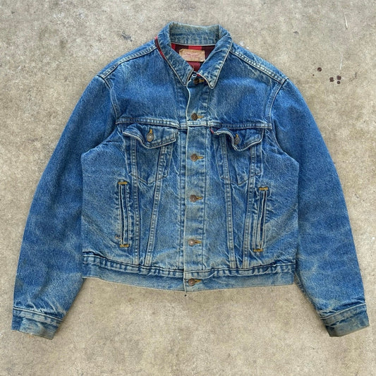 Men's Vintage Levi's Flannel Lined Trucker Jacket Size 44