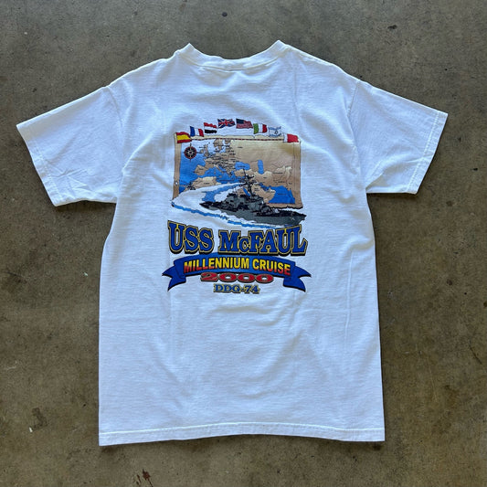 2000 USS McFaul Millenium criuse graphic tshirt Size  Large