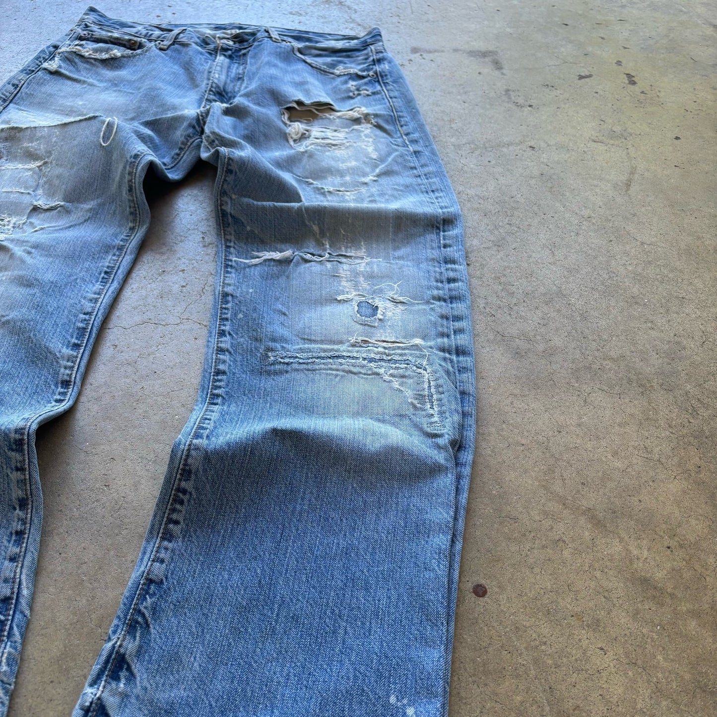 Vintage 90's Ralph Lauren Distressed light was jeans size 34x32