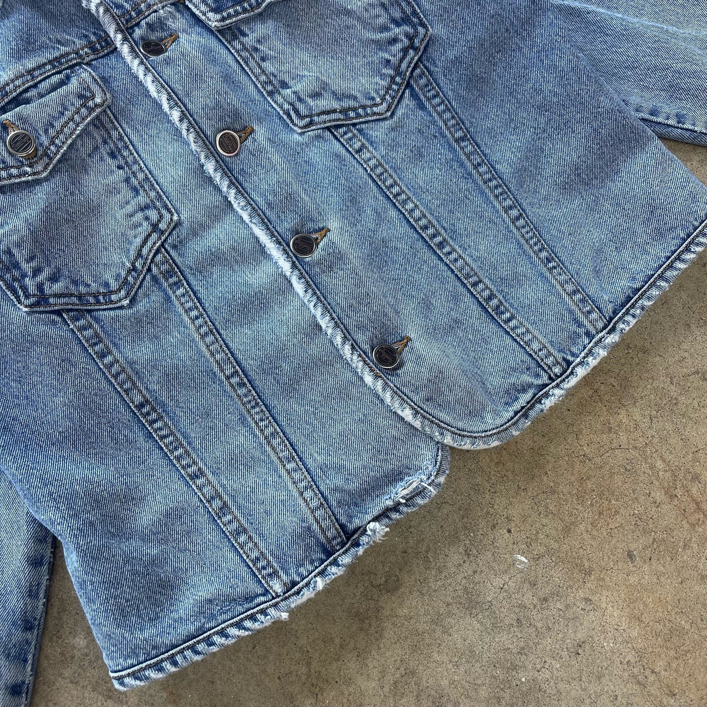 Vintage Road Rags Jeans Co. Thrashed Denim Jacket