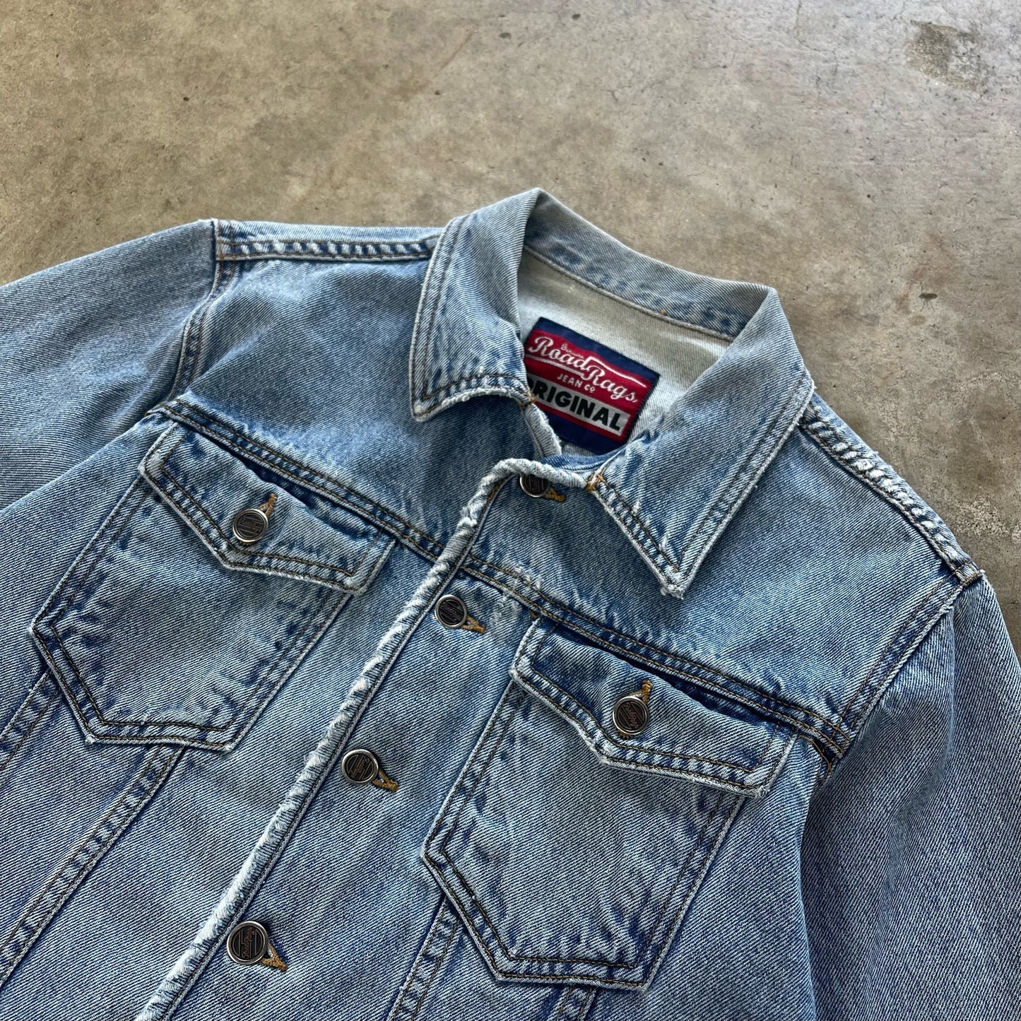 Vintage Road Rags Jeans Co. Thrashed Denim Jacket