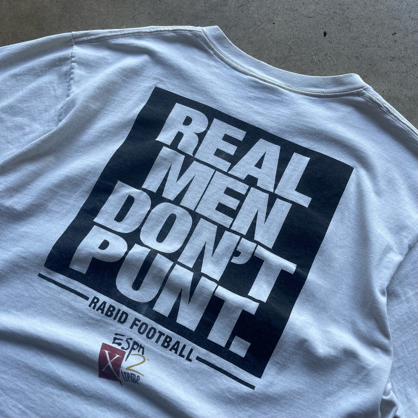 Vintage 90s "Real Men Dont Punt" Espn Football Shirt